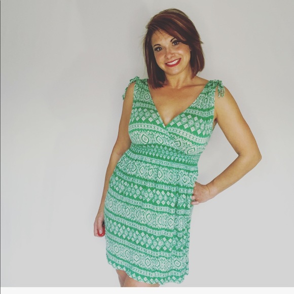 Soprano Dresses & Skirts - GREEN TRIBAL PRINT DRESS